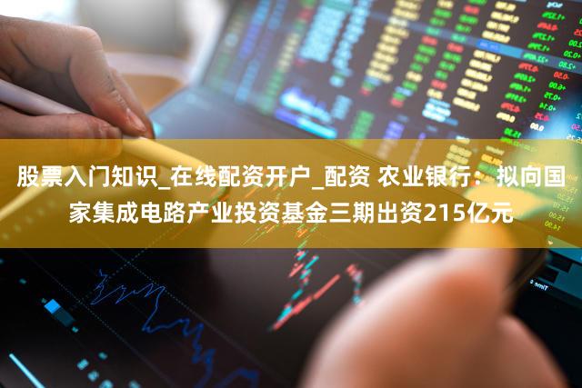 股票入门知识_在线配资开户_配资 农业银行：拟向国家集成电路产业投资基金三期出资215亿元