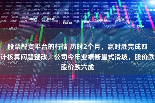 股票配资平台的行情 历时2个月，赢时胜完成四项会计核算问题整改，公司今年业绩断崖式滑坡，股价跌六成