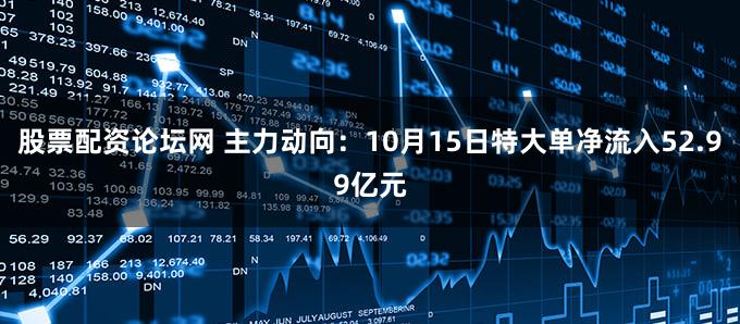 股票配资论坛网 主力动向:10月15日特大单净流入52.99亿元