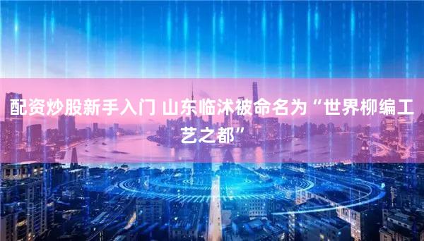 配资炒股新手入门 山东临沭被命名为“世界柳编工艺之都”